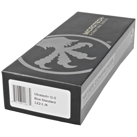 Microtech Ultratech D/E Jedi Knight Signature OTF Knife Tri-Grip Black Aluminum, Blue M390 by Tony Marfione (122-1JK)