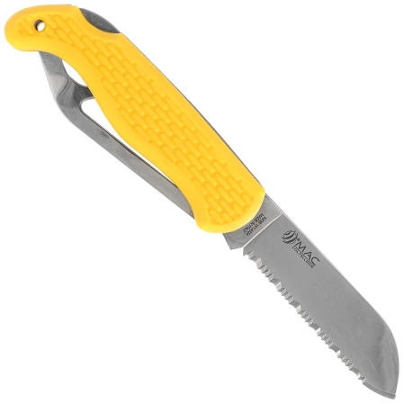 Nóż składany żeglarski MAC Coltellerie Boat 2 Yellow PP/TPE,  Satin W 1.4034 (MC BOT2.Y)