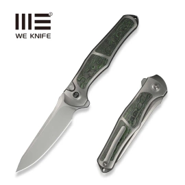WeKnife 702XI LE No 145/150 Gray Titanium/Jungle Wear Fat Carbon, Stonewashed M390 (WE07B-4)