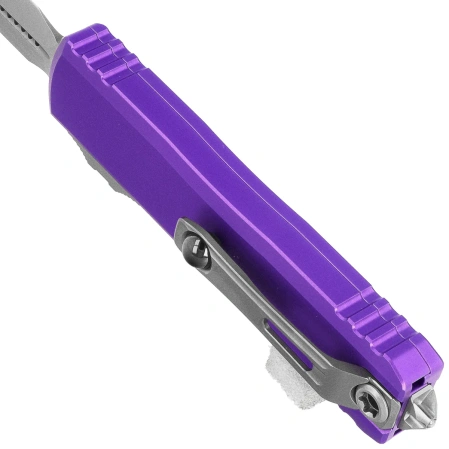 Microtech UTX-85 Gen IV D/E OTF Knife Purple Aluminum, Stonewashed M390MK by Tony Marfione (12324-10PU)