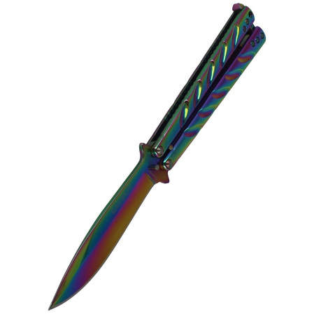 Martinez Albainox Balisong butterfly knife, Rainbow Finish (02103)