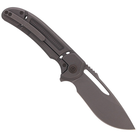 WE Knife Minax Gray Titanium, Gray Stonewashed CPM 20CV by Ferrum Forge (2007B)