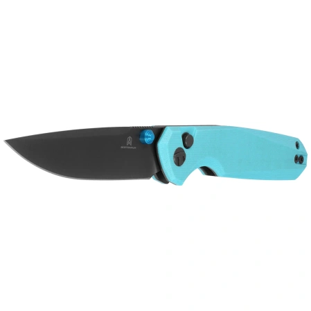 Bestechman Velix Knife Light Blue G10, Grey PVD 14C28N by Ostap Hel (BMK07D)