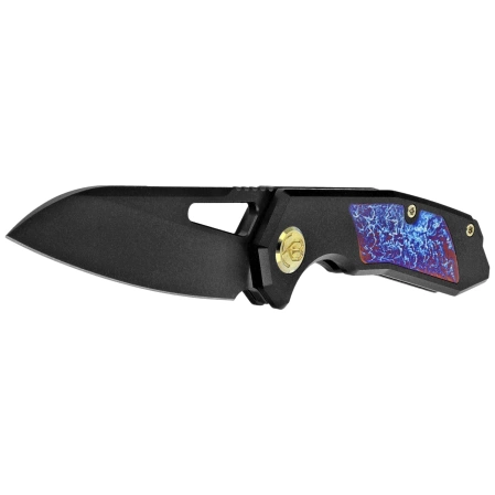 Nóż składany Kubey KB Knives Vagrant Black Titanium/Timascus, Black DLC CPM S35V by Maksim Tkachuk (KB284I)