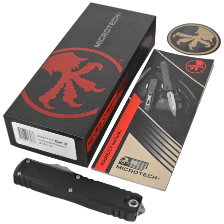 Microtech UTX-85 Gen IV S/E OTF Knife Black Aluminum, Stonewashed M390MK by Tony Marfione (12314-10)