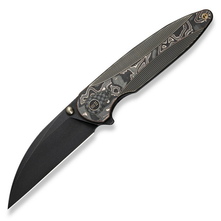 Nóż składany WE Knife Zenthra Bronze Titanium/Copper Foil Carbon Fiber, Black Stonewashed M390 (WE24021C-3)