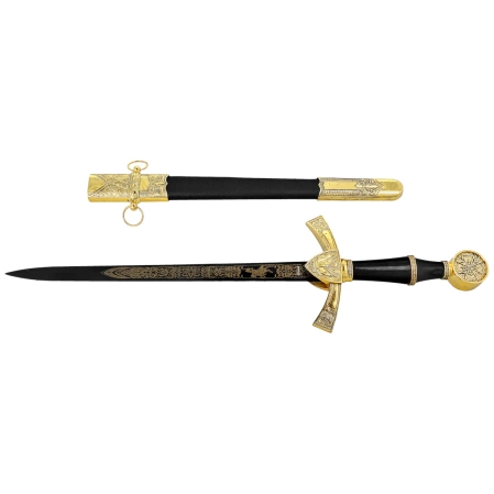 Sztylet średniowieczny Decor Habitat Medieval Dagger, Black/Gold ABS, Black (15422)