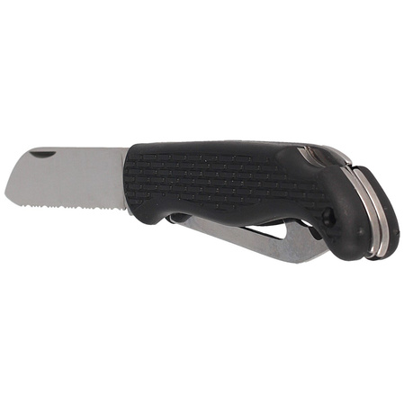 Nóż składany żeglarski MAC Coltellerie Boat 2 Black PP/TPE,  Satin W 1.4034 (MC BOT2.N)