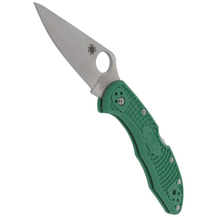 Spyderco Delica 4 FRN Green Flat Ground PlainEdge Knife (C11FPGR)