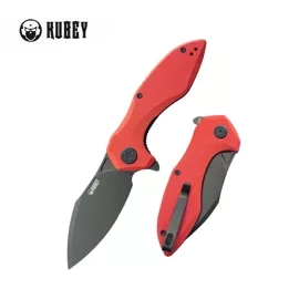 Kubey Nobel Knife Red G10, Blackwashed 14C26N (KU236P)