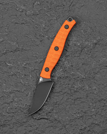 Bestech Heidiblacksmith #3 Upswept Orange G10, Black PVD 14C28N by Heidi (BFK08B)