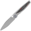Nóż składany Rike Knife Baidi T Titanium/Red Carbon Fiber, Bead Blasted M390 (RK-Baidi-T-P/RCF)