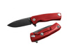 LionSteel ROK Knife Red Aluminum, Black M390 by Molletta (ROK A RB)