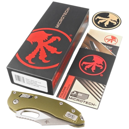 Nóż składany Microtech Stitch Ram-Lok S/E OD Green Fluted Aluminium, Apocalyptic P/S M390MK by Borka Blades and Tony Marfione (169RL-11APFLOD)