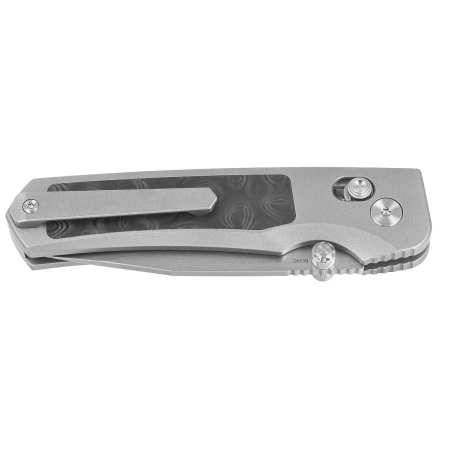 Nóż składany Remette Aurora Gray Titanium/Carbon Fiber, Manual Fine Grinding Satin Surface/Pearlescent Surface M390 (AURA-D)