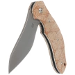 Fox Flipper Knife Natural Micarta, Acid Stonewashed N690Co by Jens Ansø (FX-302 MIN)