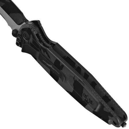 Microtech Socom Elite T/E-M Signature Knife Midnight Tiger Camo Aluminum, Midnight Tiger Camo M390MK by Tony Marfione (161-1MTCS-Z4)