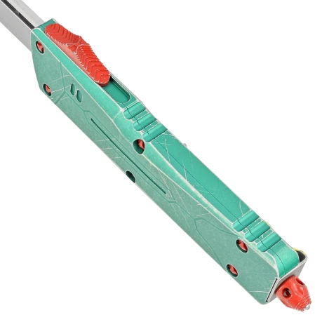 Nóż automatyczny OTF Microtech Combat Troodon T/E Bounty Hunter Signature Distressed Green Aluminium, Apocalyptic M390 by Tony Marfione (144-10BH)