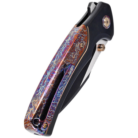 Nóż składany WE Knife Ziffius LE No 141/310 Black Titanium/Flamed, Black Stonewashed/Satin CPM 20CV (WE22024D-1)