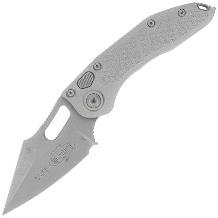 Nóż automatyczny Microtech Stitch-A S/E Natural Clear Aluminium, Apocalyptic M390 by Borka Blades and Tony Marfione (169-10APNC)