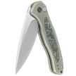 Nóż składany WE Knife Button Lock Kitefin LE No 110/157 Green Titanium/Jungle Wear Fat Carbon, Hand Polished Satin CPM 20CV (WE19002N-2)