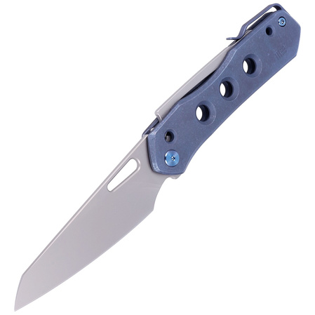 WE Knife Vision R Blue Titanium, Silver Bead Blasted CPM 20CV by Snecx Tan (WE21031-3)