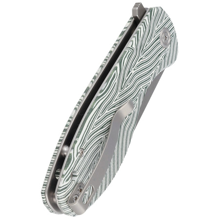 Nóż składany Kubey Knife Master Chief White Green G10, Bead Blast AUS-10 by Keanu Alfaro (KU358B)