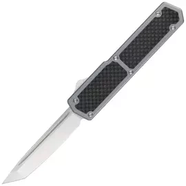 Nóż automatyczny OTF TacKnives TAKCOM Vigor V2 Carbon Fiber / Grey Aluminum, Satin CPM 154CM