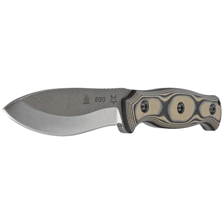 Fox Ego Black/Coyote Tan G10 Knife, Stonewashed AISI 1095 by Alfredo Doricchi (TK-FX01)