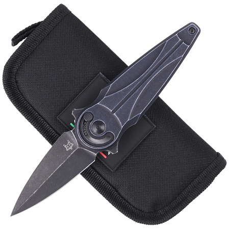 FOX Saturn, Black Aluminium, Black Stonewashed N690Co by Denis Simonutti knife (FX-551 ALB)