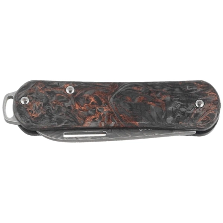 Fox Vulpis 108 LE No 148/250 Dark Matter Fat Carbon, Super Clean Damascus by Balbach Damast Pocket Knife (FX-VPDAM108 DMCO)