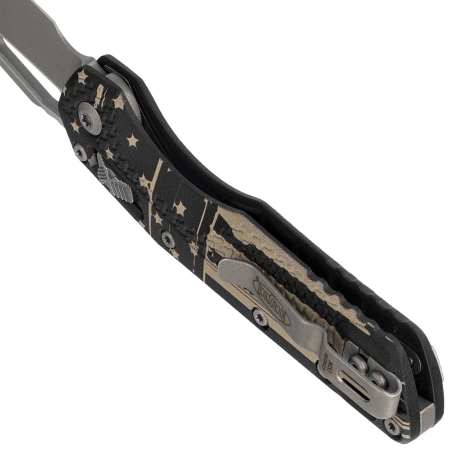 Nóż składany Microtech MSI S/E Ram-Lok Black Flag Tri-Grip Polymer, Apocalyptic M390MK by Tony Marfione (210T-10APPMFLAG)