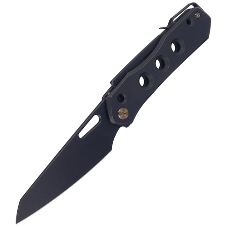 WE Knife Vision R Black Titanium, Black Stonewashed CPM 20CV by Snecx Tan (WE21031-2)