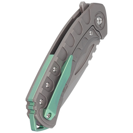 Bestech Buwaya Grey Titanium, Dark Bead Blast Stonewashed M390 by Kombou Knife (BT2203B)