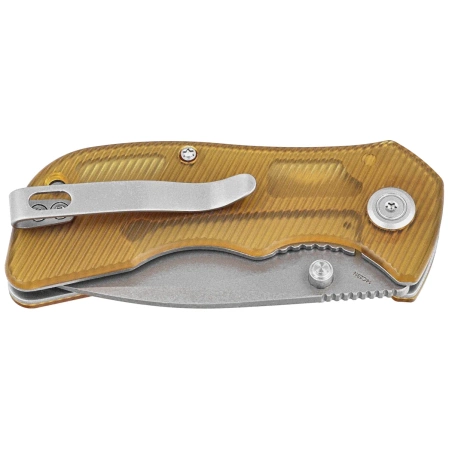 Nóż składany Kubey Karaji KU180H Clear Ultem, Bead Blasted 14C28N