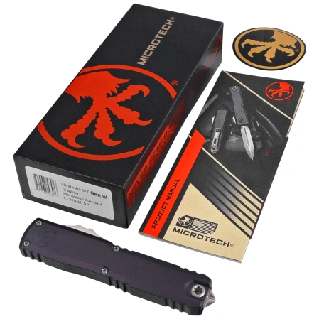 Nóż automatyczny OTF Microtech Ultratech Gen IV D/E Graphite Aluminium, Stonewashed M390MK by Tony Marfione (11224-10GP)