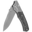 Nóż składany Remette WD107 Gray Titanium/Carbon Fiber, Hand Grinding Pearlescent M390