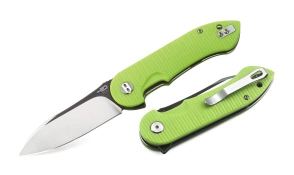 Bestech Torpedo Knife Fluorescent Green G10, Black Stonewashed / Satin D2 (BG17C-2)