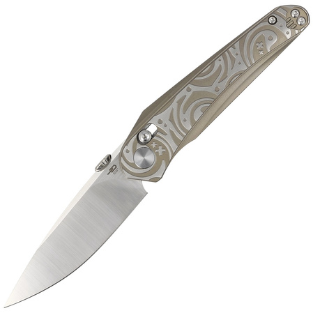 Bestech Mothus Light Bronze Titanium, Satin M390 by Kombou Knife (BT2206B)