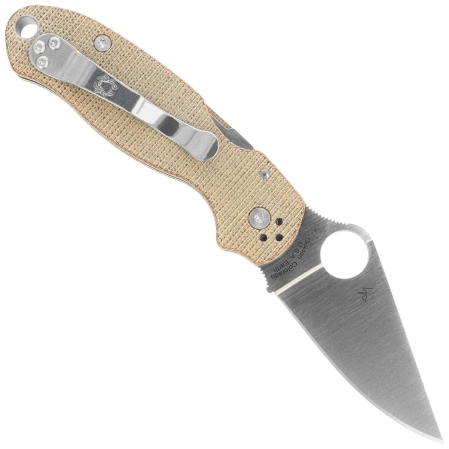 Nóż składany Spyderco Para 3 Brown Canvas Micarta, Satin Cru-Wear by Sal i Eric Glesser (C223MPCW)