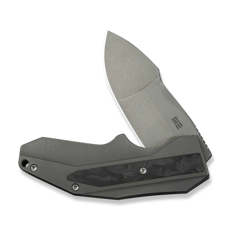 WeKnife Coral SLT Gray Titanium/Marble Carbon Fiber, Gray Stonewashed 20CV by Gustavo T. Cecchini (WE24044-2)