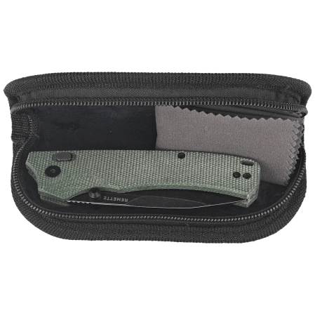 Remette WD107MGB Knife Military Green Micarta, Black Titanium 14C28N