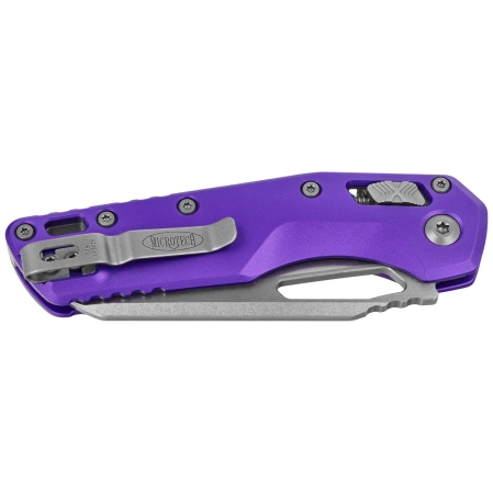 Nóż składany Microtech MSI S/E Purple Slab Side Aluminium, Stonewashed M390MK by Tony Marfione (210-10PU)