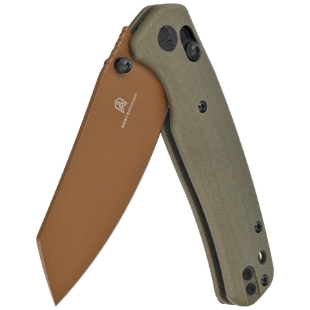 Bestechman Cicada's Wing Knife OD Green G10, Gold 10Cr15MoV (BMK06C)