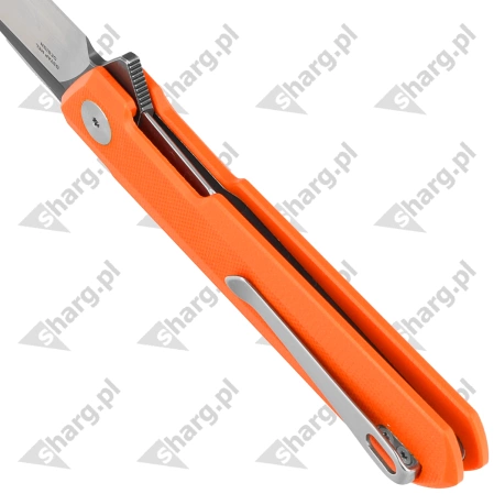Nóż składany Bestechman Dundee Orange G10, Grey Titanized / Satin D2 by Ostap Hel (BMK01H)