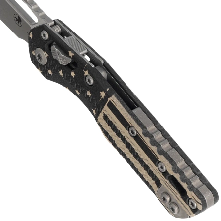 Nóż składany Microtech MSI S/E Ram-Lok Black Flag Tri-Grip Polymer, Apocalyptic M390MK by Tony Marfione (210T-10APPMFLAG)