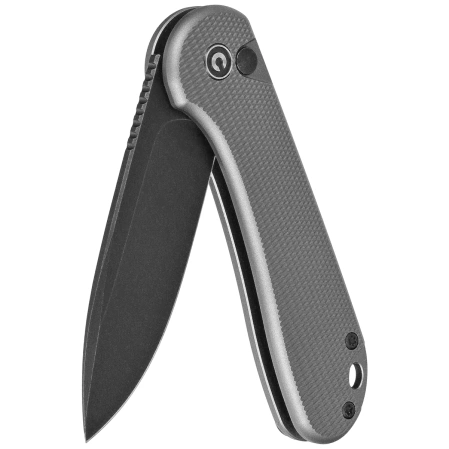 Civivi Button Lock Elementum II Knife Gray Aluminum, Black Stonewashed Nitro-V (C18062PD-1)