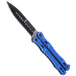 Nóż składany motylek Martinez Albainox Balisong Blue Aluminium, Black Blade (02101)
