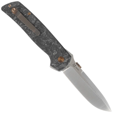 Fox Original Gangster LE No 326/350 Dark Matter Fat Carbon, Satin Elmax by Bob Terzuola Knife (FX-ATC-OG01 CFMC)