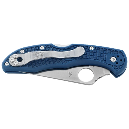 Spyderco Delica 4 Knife Cobalt Blue FRN, Satin CPM SPY27 by Sal Glesser (C11PCBL)
